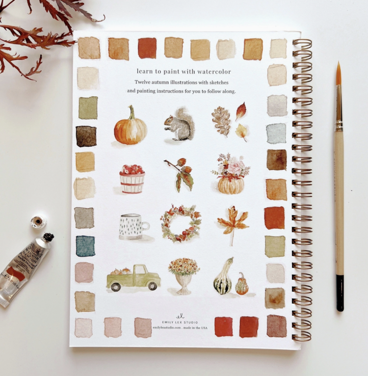 emily lex studio Autumn Watercolor Workbook