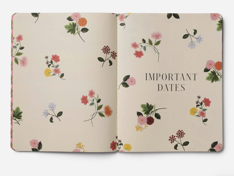 Rifle Paper Co. 2026 Dahlia 12-Month Appointment Notebook