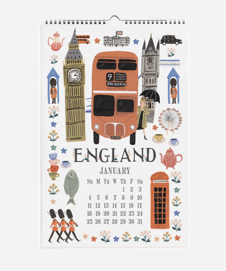 Rifle Paper Co. 2026 World Travel Wall Calendar