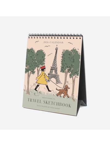Rifle Paper Co. 2026 Travel Sketchbook Desk Calendar
