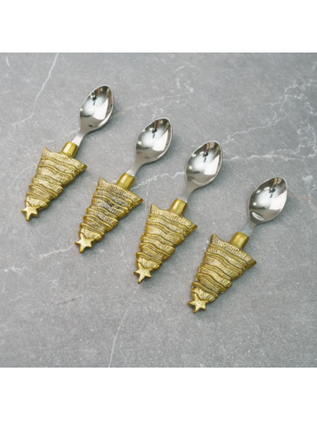 India Handicrafts Inc Gold Coffee Spoons, set of 4