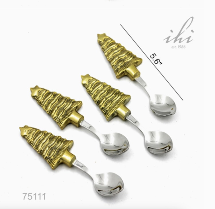 India Handicrafts Inc Gold Coffee Spoons, set of 4