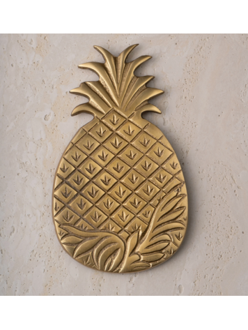 India Handicrafts Inc Gold Pineapple Trivet