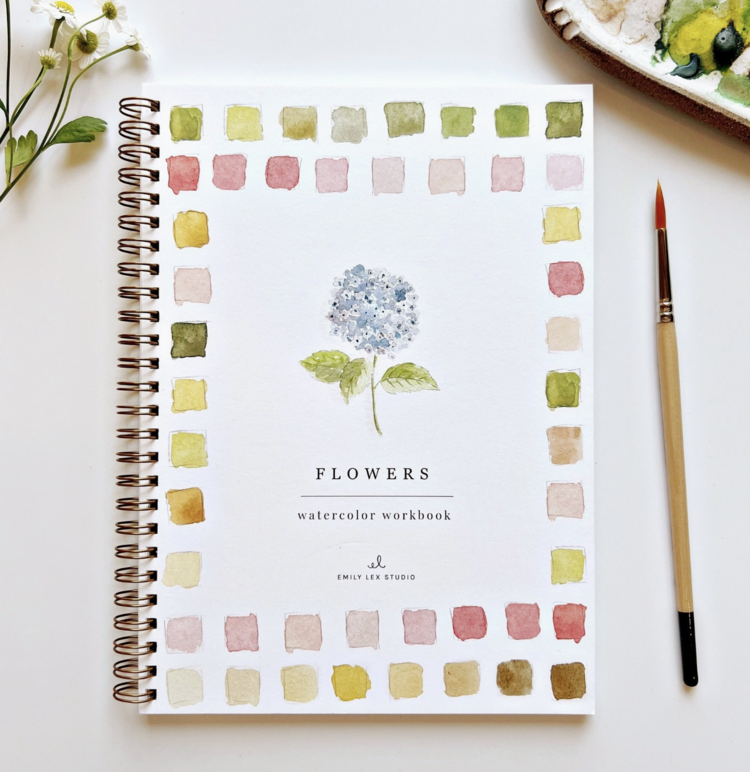 emily lex studio Flowers Watercolor Workbook