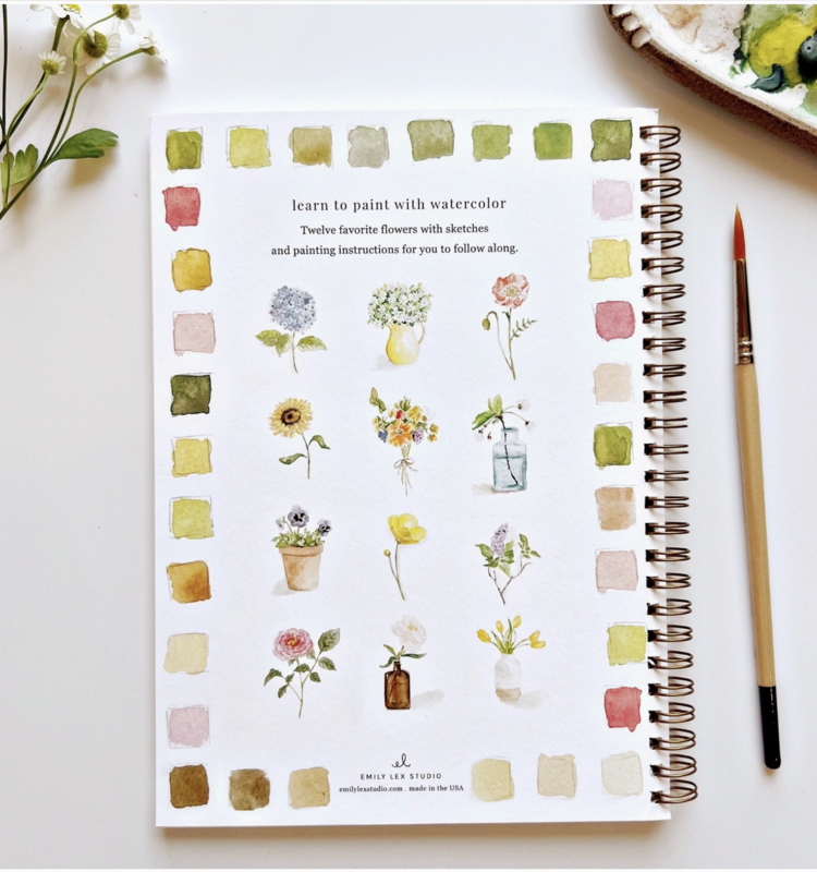 emily lex studio Flowers Watercolor Workbook