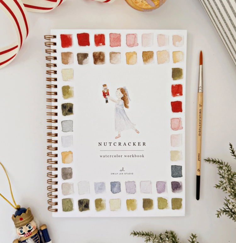 emily lex studio Nutcracker Watercolor Workbook