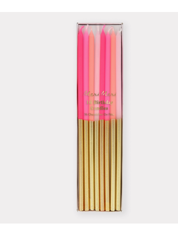 Meri Meri Gold Dipped Pink Mix  Candles