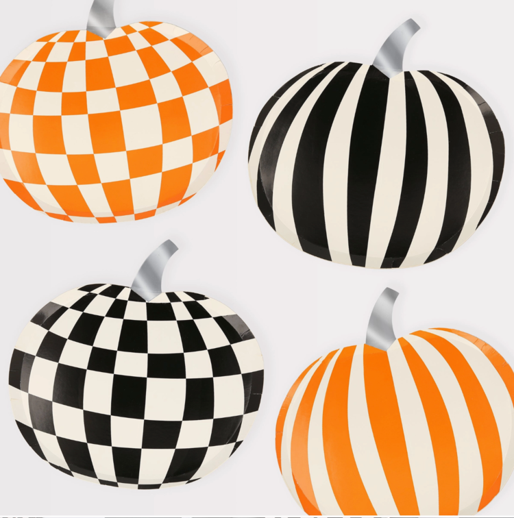 Meri Meri Mod Pattern Pumpkin Plates