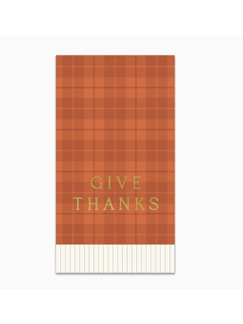 My Mind's Eye Give Thanks Plaid Dinner Napkin