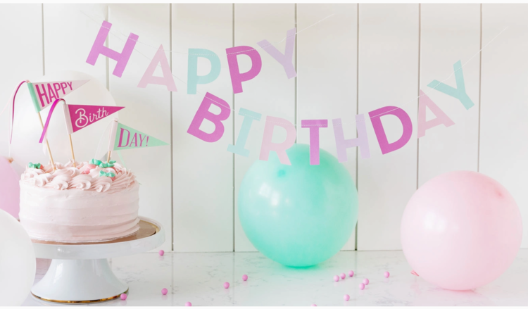 My Mind's Eye Pink Birthday "Happy Birthday" Banner
