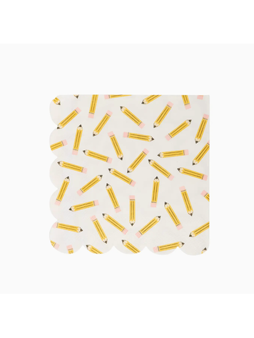 My Mind's Eye Pencil Pattern Scallop Cocktail Napkin