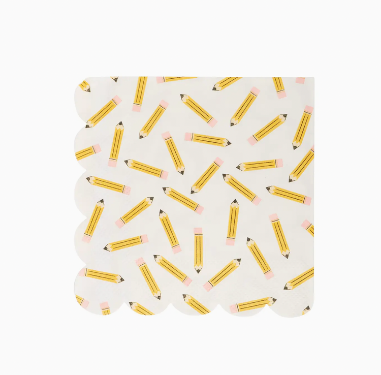 My Mind's Eye Pencil Pattern Scallop Cocktail Napkin