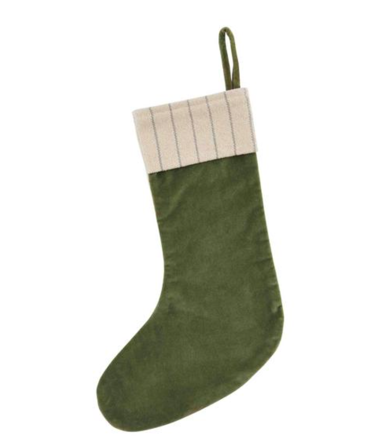 mud pie Green Velvet Stocking