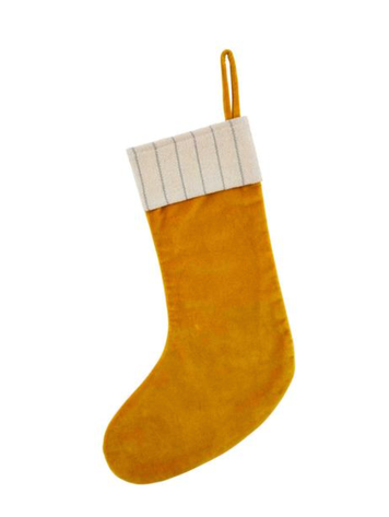 mud pie Mustard Velvet Stocking