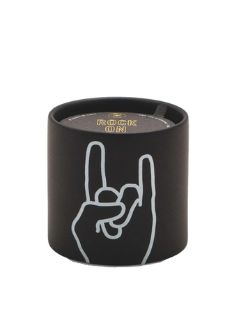 Paddywax Black Ceramic "Rock On" - Leather & OakMoss