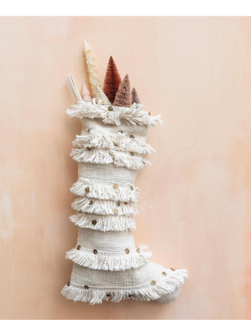 Creative Co-Op Cotton Slub Stocking