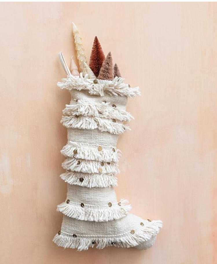 Creative Co-Op Cotton Slub Stocking