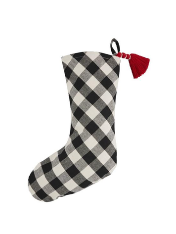 Mudpie Black Buffalo Plaid Stocking