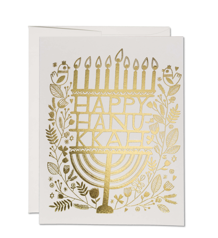 Red Cap Cards Hanukkah Candles