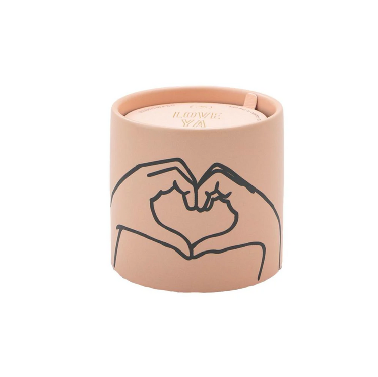 Paddywax Dusty Pink Ceramic "Love Ya" - Tobacco & Vanilla