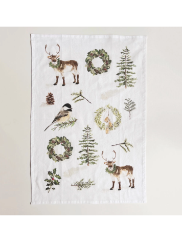 emily lex studio Evergreen Christmas Tea Towel