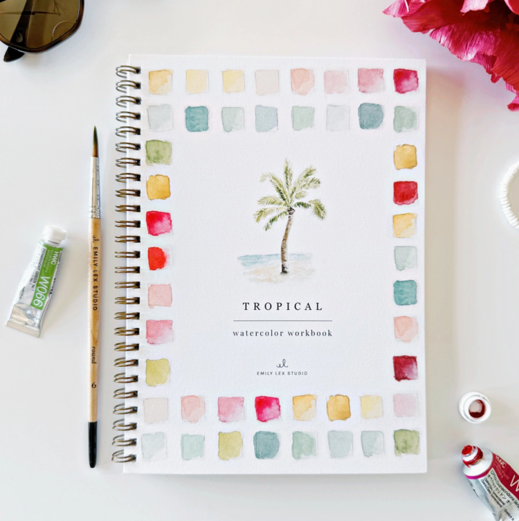 emily lex studio Tropical Watercolor Workbook