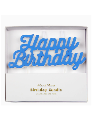 Meri Meri Blue Happy Birthday Candle