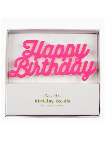 Meri Meri Pink Happy Birthday Candle