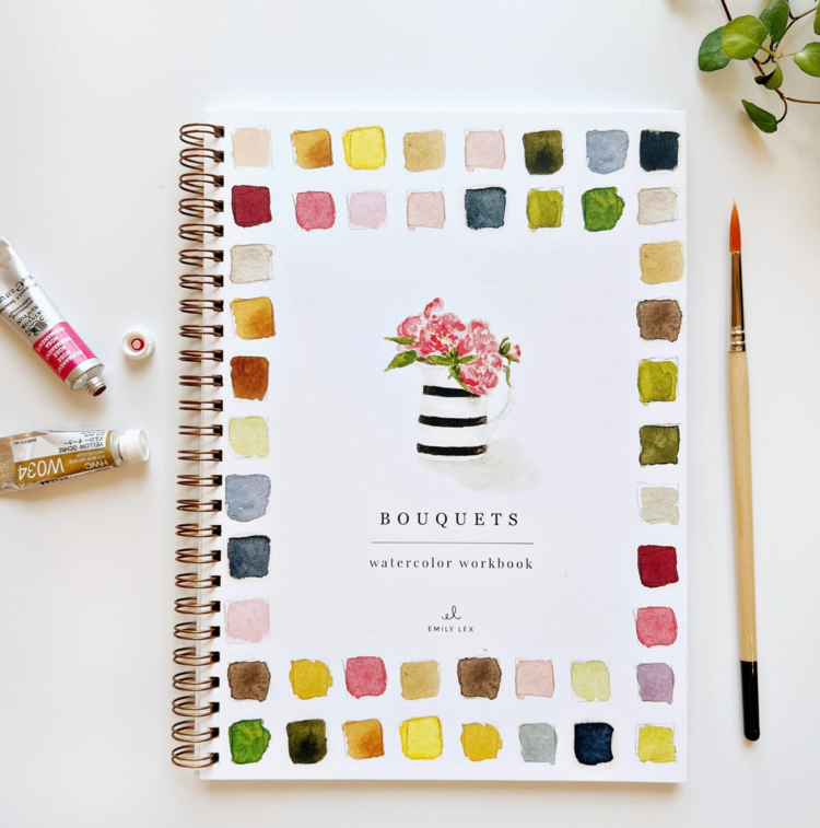 emily lex studio Bouquets Watercolor Workbook