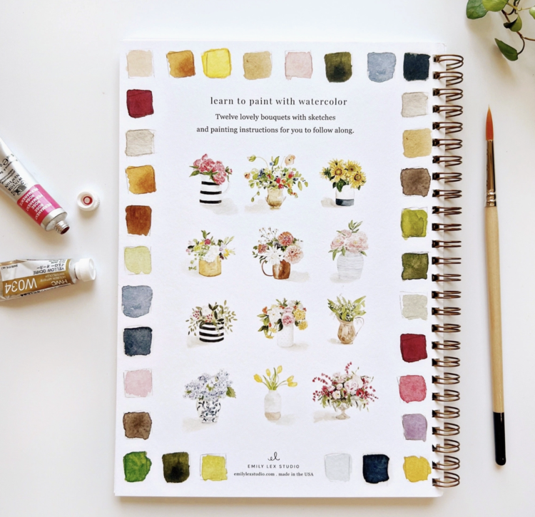emily lex studio Bouquets Watercolor Workbook