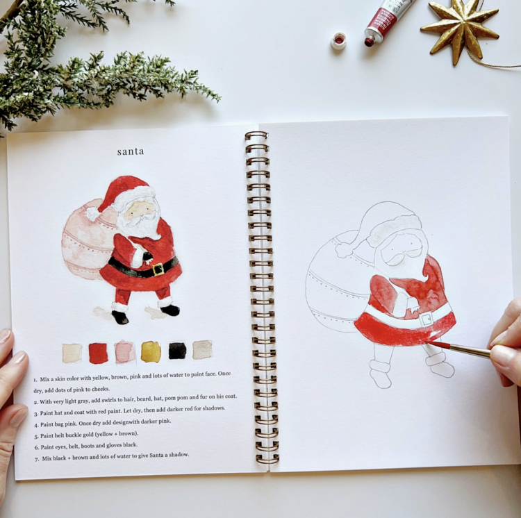 emily lex studio Christmas Watercolor Workbook