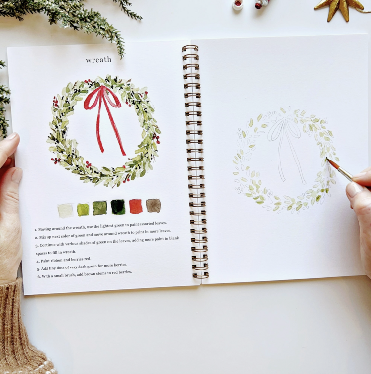 emily lex studio Christmas Watercolor Workbook