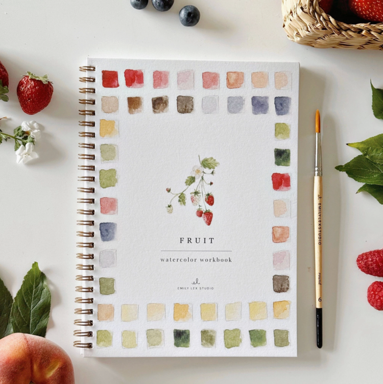 emily lex studio Fruit Watercolor Workbook