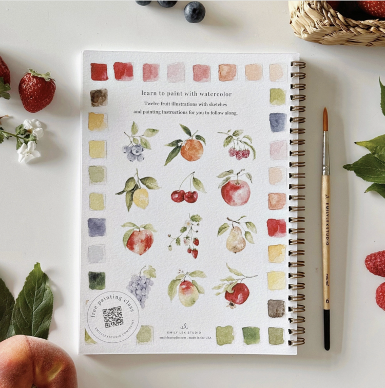emily lex studio Fruit Watercolor Workbook