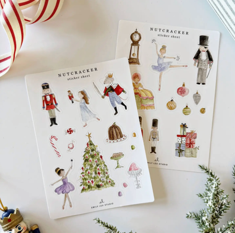 emily lex studio Nutcracker Sticker Sheets