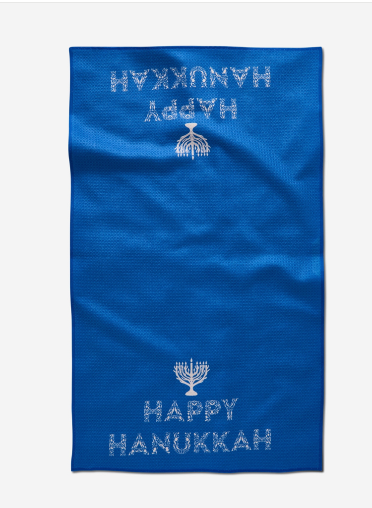 Geometry Happy Hanukkah To You Tea Towel