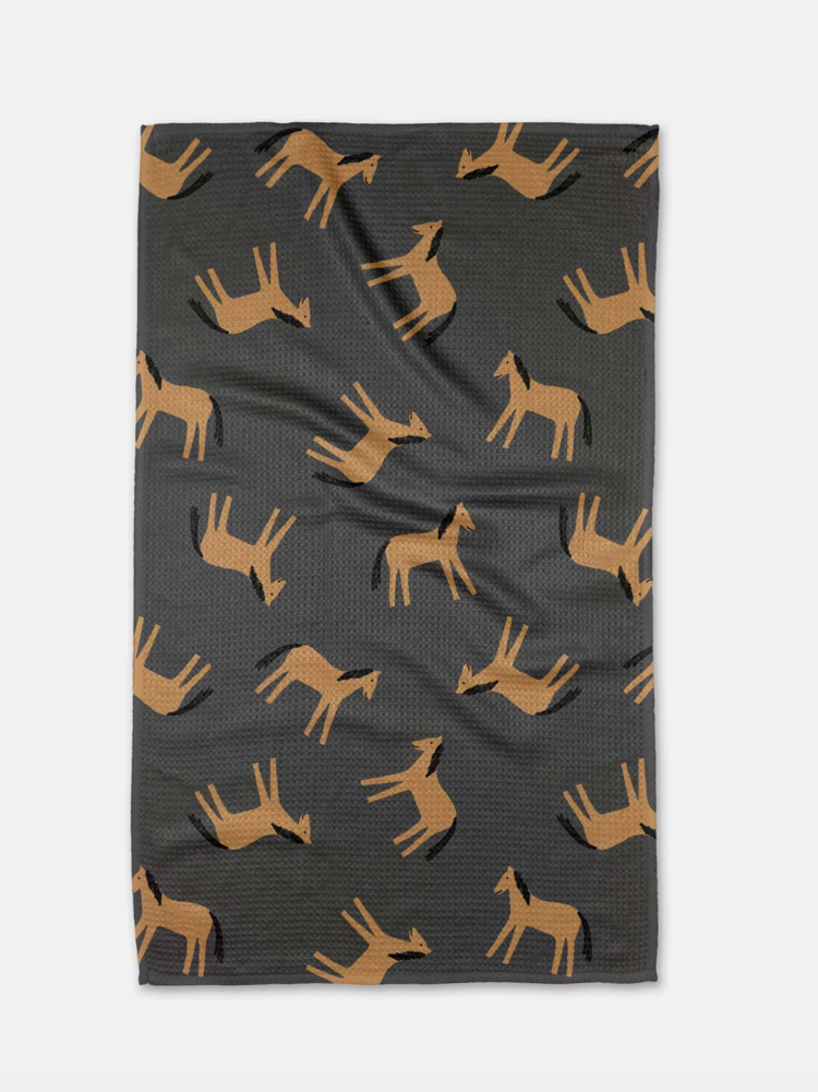 Geometry Horses Tea Towel