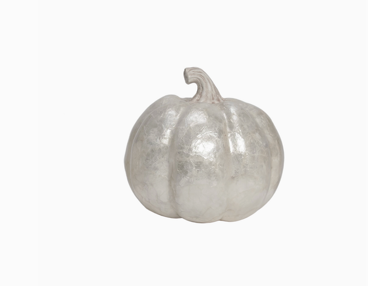 Dekorasyon Gifts Decor Large Capiz White Pumpkin