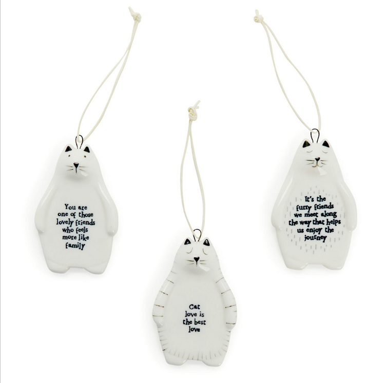 Two's Company Cat Hanging Ornament