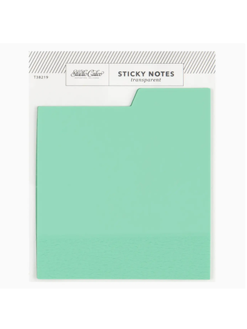 Studio Calico Tabbed Transparent Sticky Notes - Aqua