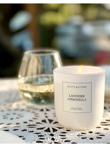 White Stone Candles Lavender Citronella
