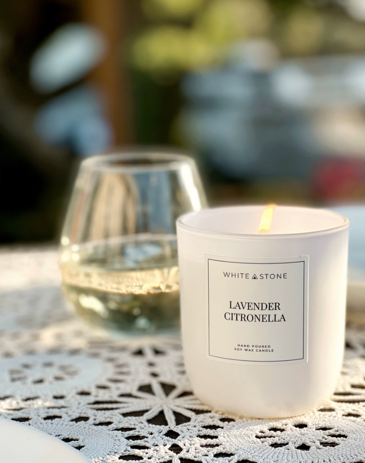 White Stone Candles Lavender Citronella