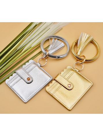 American Leather Goods Leather Keychain Wallet Gold