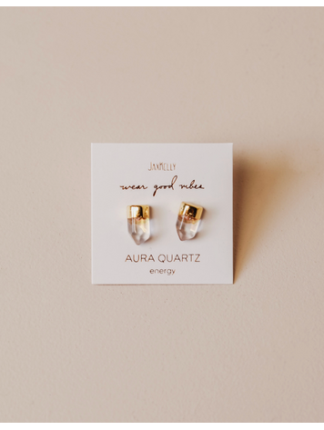 JaxKelly Gold Dip Point - Aura Quartz