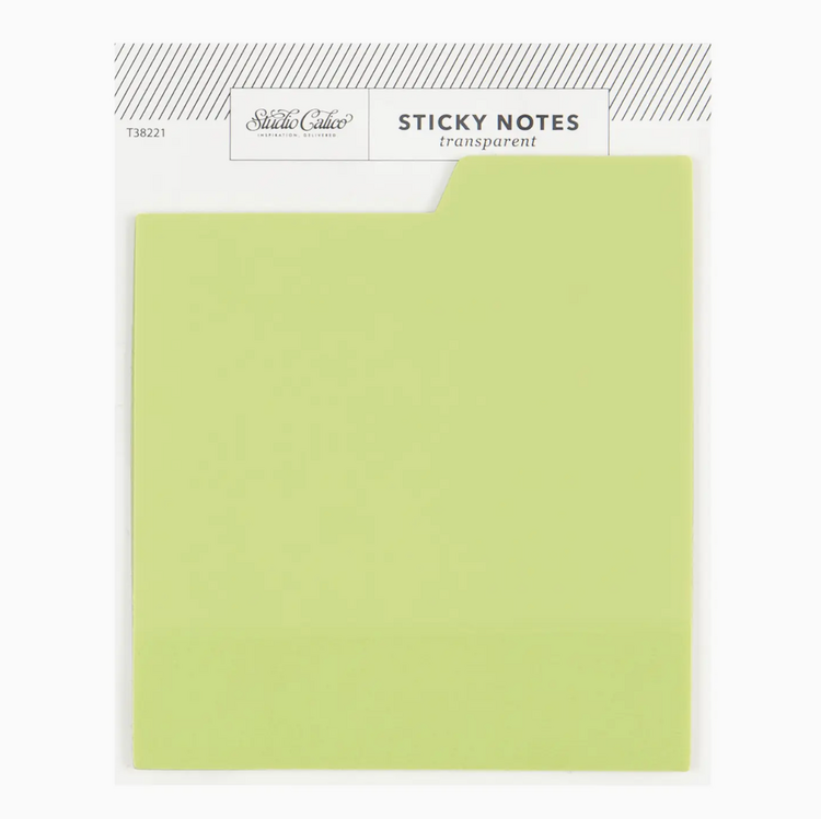 Studio Calico Tabbed Transparent Sticky Notes - Green