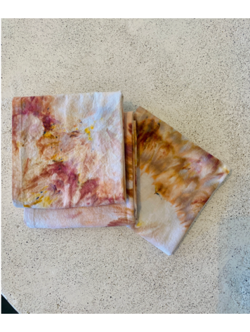 Sea and Green Cloth Napkins (Set of 4) - Warm Earthy Agate Hand Dyed