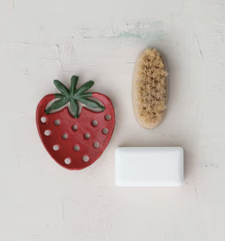 Creative Co-Op Cast Iron Strawberry Shaped Soap Dish