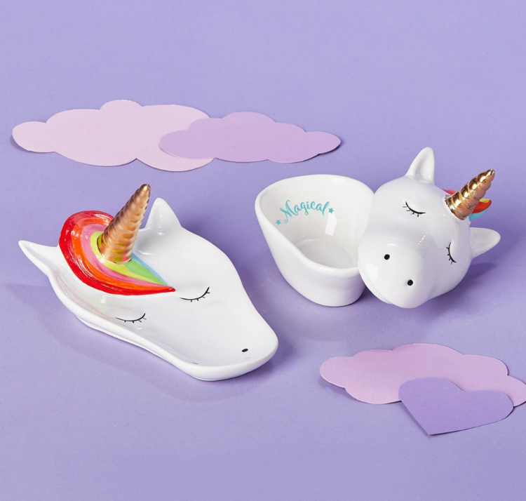 Two's Company Unicorn Trinket Tray