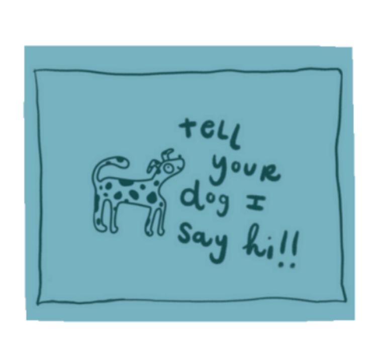 Stoodles Studio HI Dog Postcard