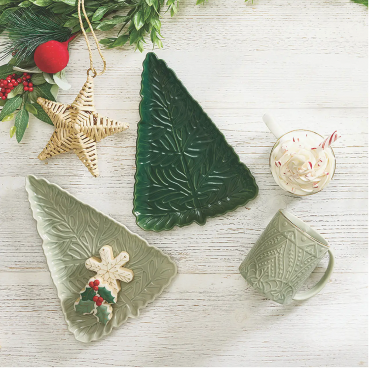 Santa Barbara Design Studio Stamped Tree Platter - Sage Mist